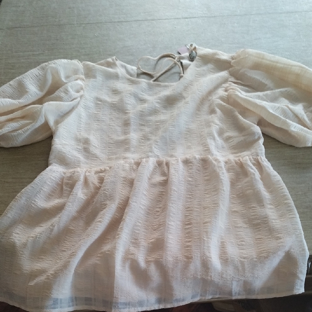 Elegant Cream Puff Sleeve Blouse